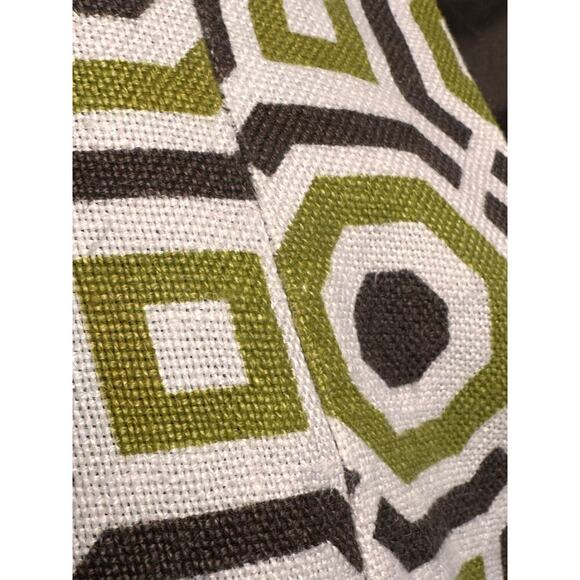 Richard Malcolm Sz 6 100% Linen Green Brown Mod Canvas Sheath Pockets Retro Zip - Picture 8 of 16